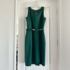WHBM Womans Forest Green Stretch Sheath Dress Size 14